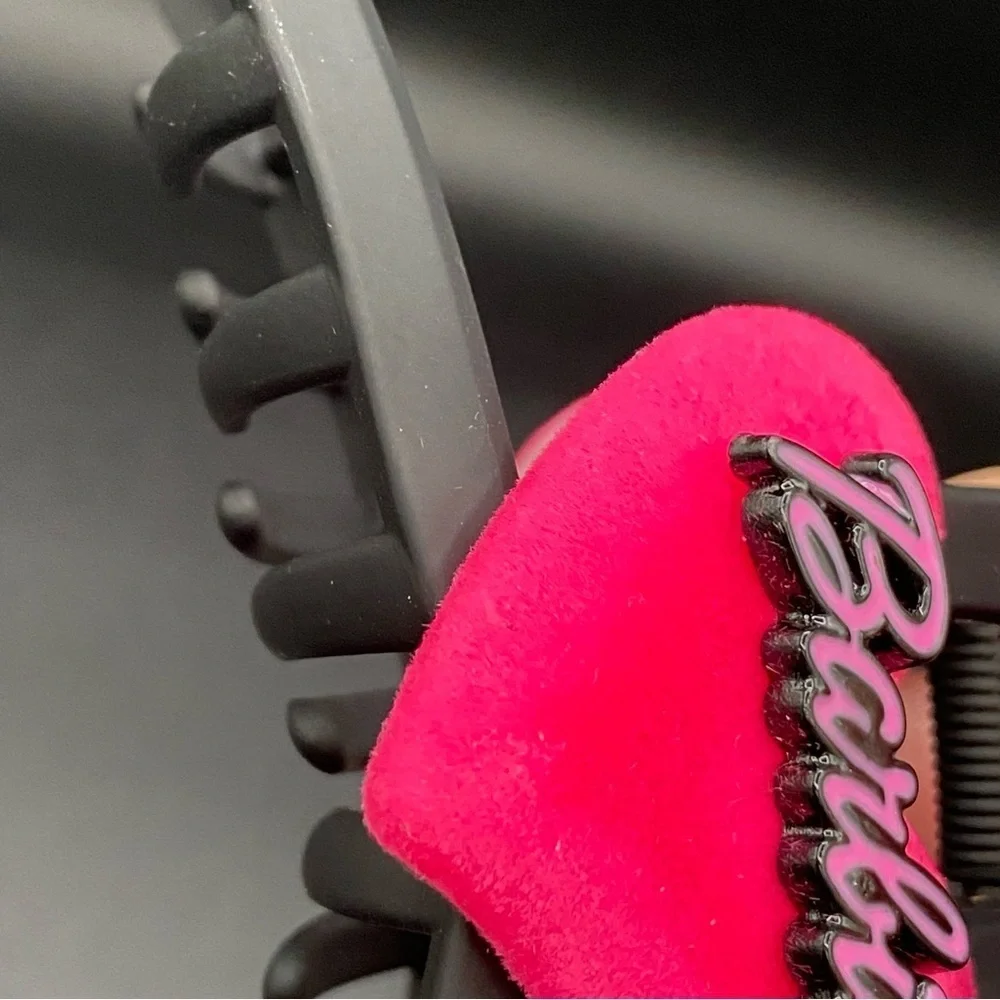 Barbie Black Matte and Hot Pink 5in Hair Claw Clip- NWOT